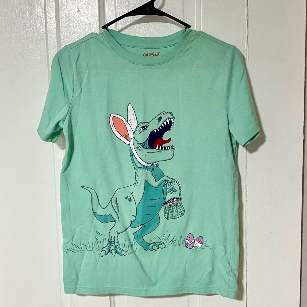 🌙Cat & Jack Mint Green T-Rex Easter Boys Shirt